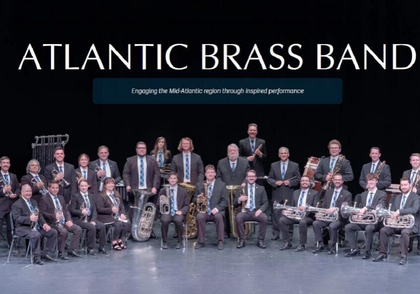 Atlantic Brass Band posed on stage
